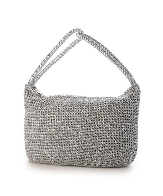 UNBILLION カシュカシュ cachecache / 2wayハンドルメタリックコード編みトートバッグ シルバー