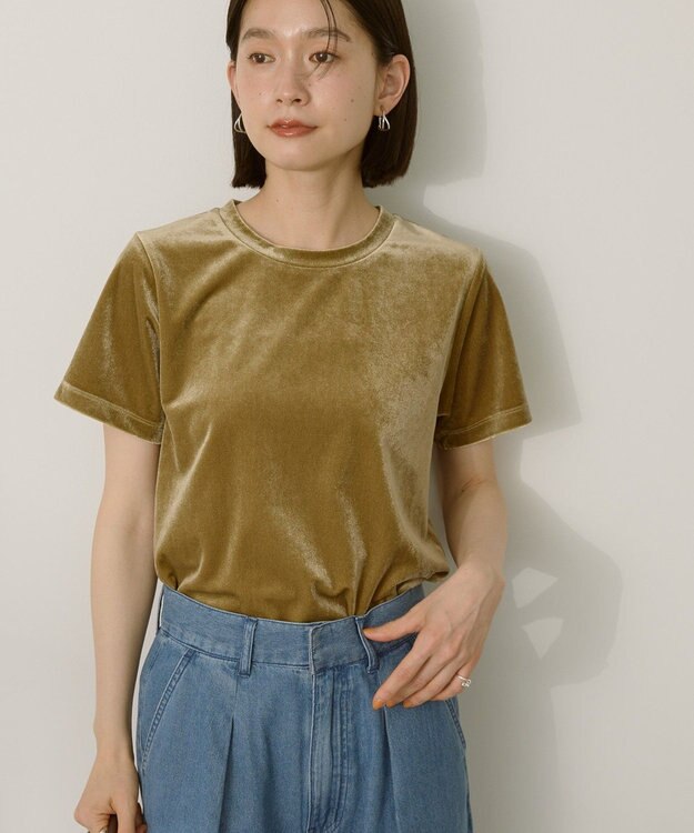 AMERICAN HOLIC ベロアTシャツ Olive