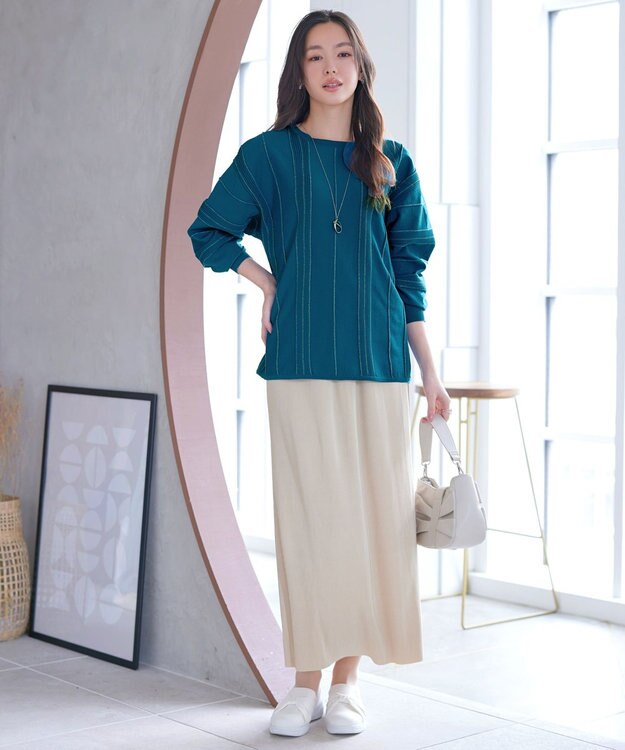 Tiaclasse ラメリブドルマントップス ターコイズ