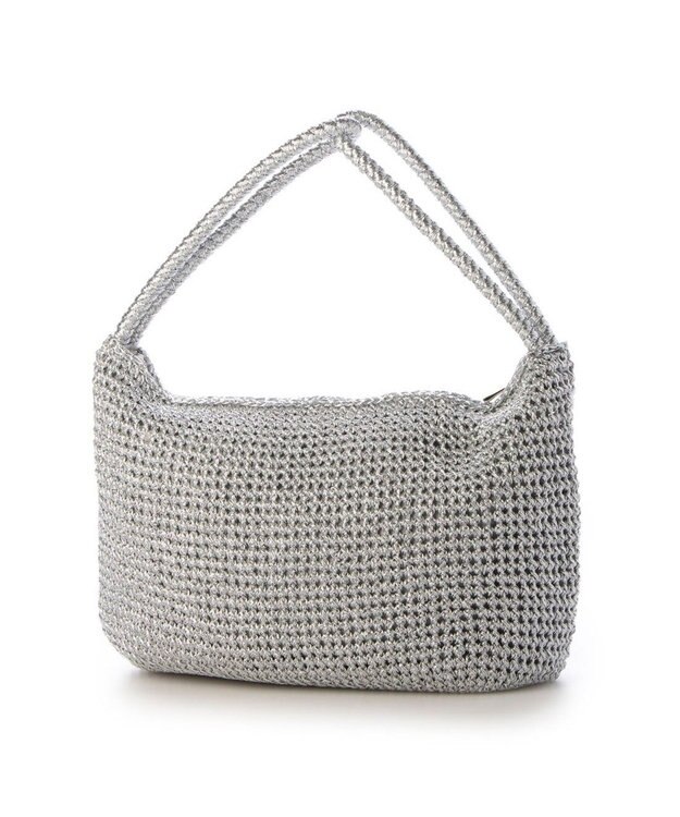 UNBILLION カシュカシュ cachecache / 2wayハンドルメタリックコード編みトートバッグ シルバー