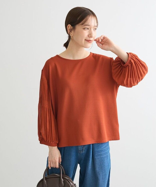 Green Parks マジョリカ袖カットプルオーバー Terracotta