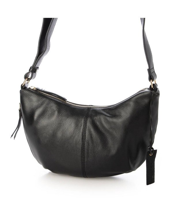 UNBILLION アトランタ ATLANTA / やぎ革軽量ハーフムーンショルダー ブラック