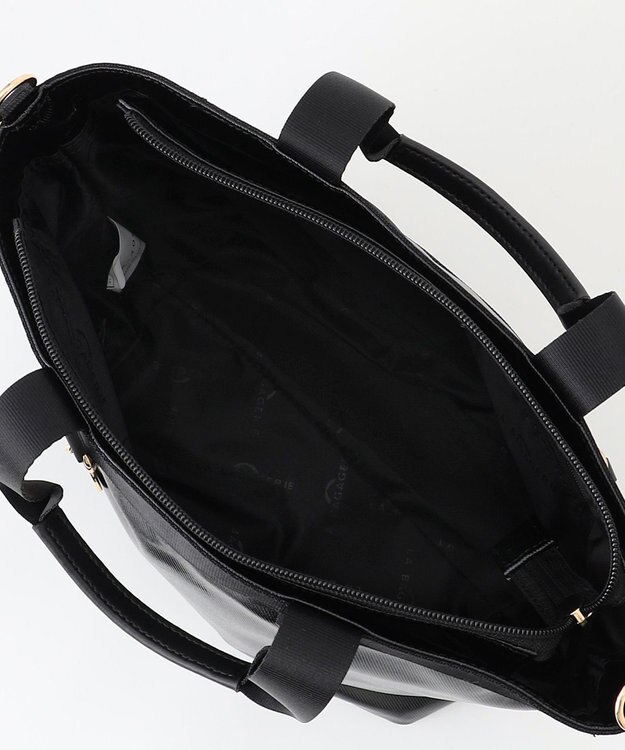 LA BAGAGERIE 【コットン×ポリウレタン】シャイニーミニトート ブラック