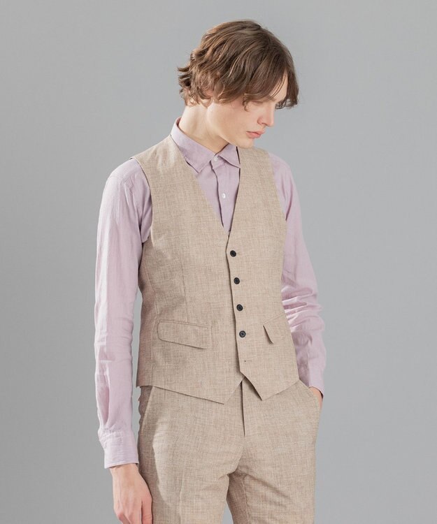 JOSEPH HOMME <3ピース対応> クールドッツストレッチ ジレ ベージュ系