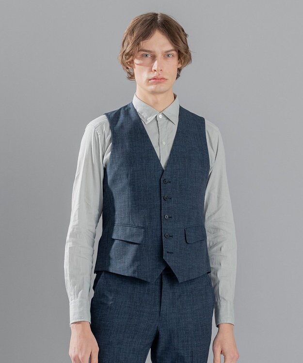 JOSEPH HOMME <3ピース対応> クールドッツストレッチ ジレ ダルブルー系