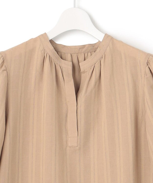 23区 S 【洗える】カラミストライプ ワンピース キャメル系