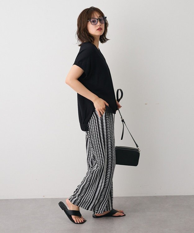CRAFT STANDARD BOUTIQUE レーヨン総柄ワイドパンツ Stripe