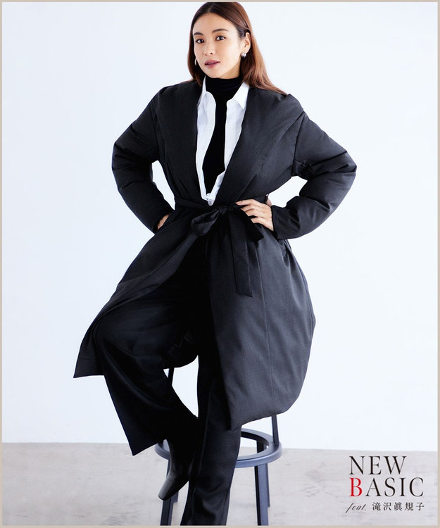 23区 【滝沢眞規子さん着用】リュクスダウン ガウンコート グレー系