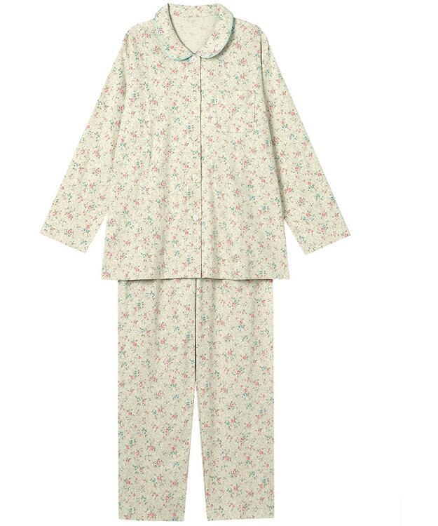 Wing パジャマ 長袖 長ズボン 綿100%(本体) レディース EP7040 ウイング／ワコール クリーム