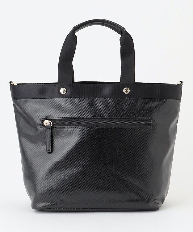 LA BAGAGERIE 【コットン×ポリウレタン】シャイニーミニトート ブラック