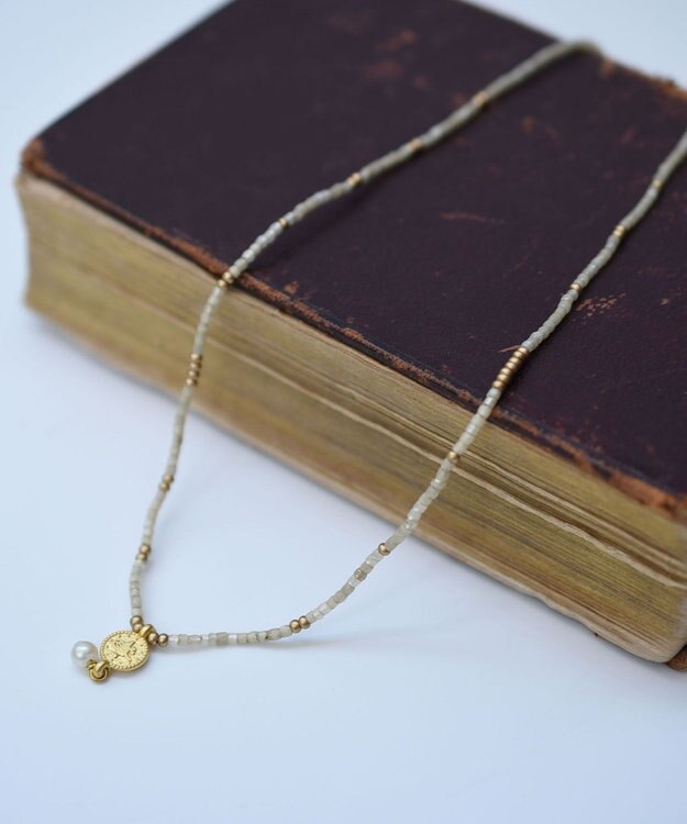 monshiro シルクビーズネックレス ホワイト