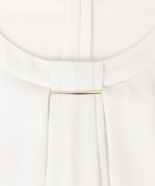 23区 L 【洗える】シルキーデシン バーアクセント ブラウス ホワイト系