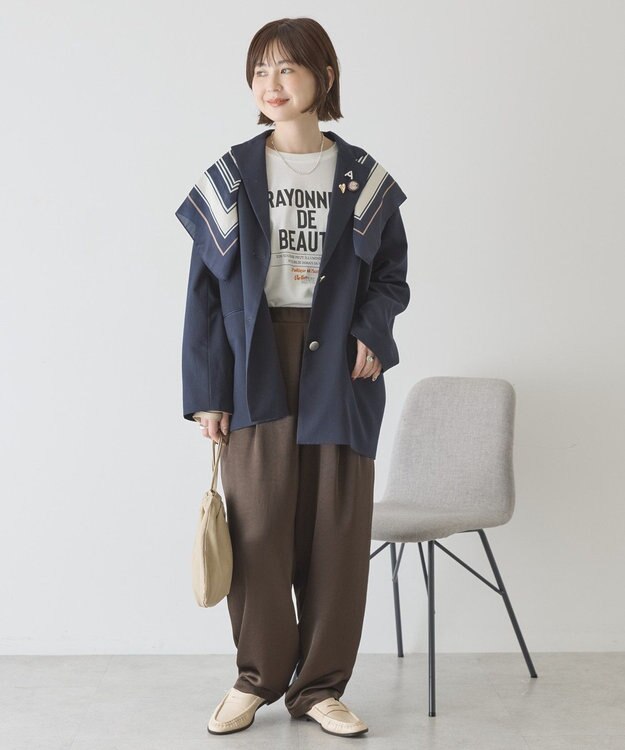 AMERICAN HOLIC スクエア柄スカーフ Navy