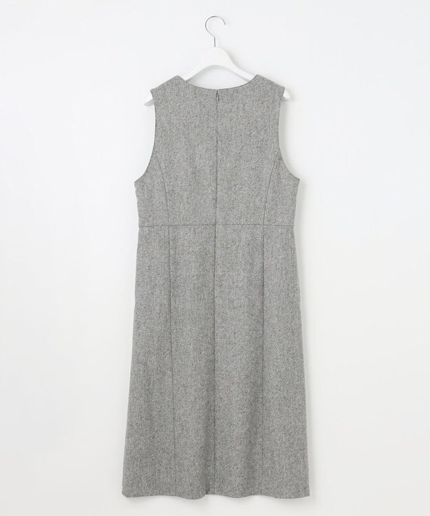 J.PRESS LADIES L 【WEB限定カラーあり】ツイードツイル ジャンパー ドレス ライトグレー系