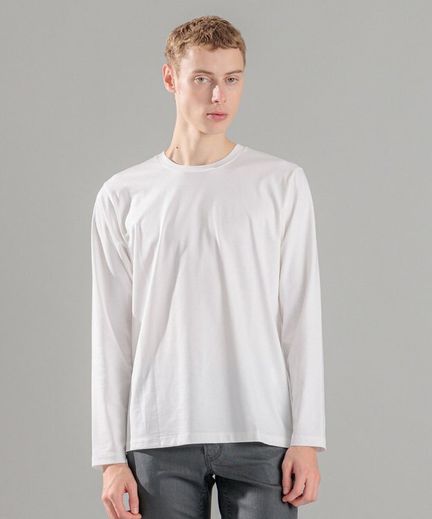 JOSEPH HOMME コンパクトストレッチジャージー　クルーネックカットソー ホワイト系