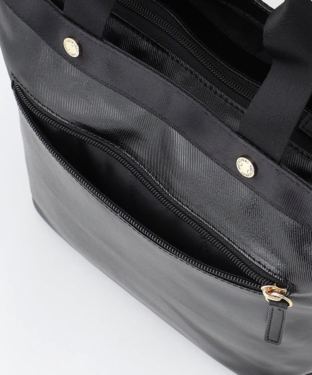 LA BAGAGERIE 【コットン×ポリウレタン】シャイニーミニトート ブラック