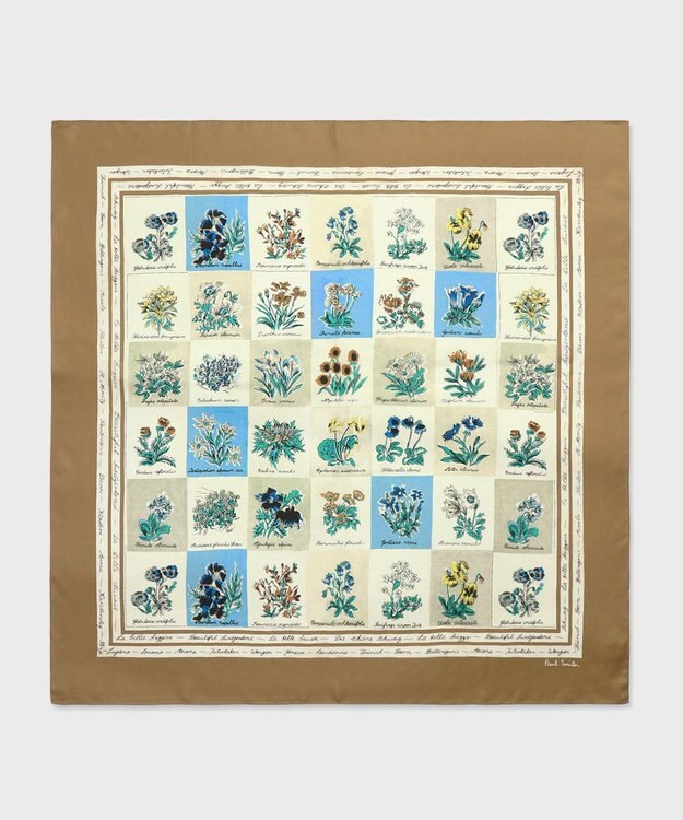 Paul Smith Garden Stamp スクエアスカーフ ベージュ