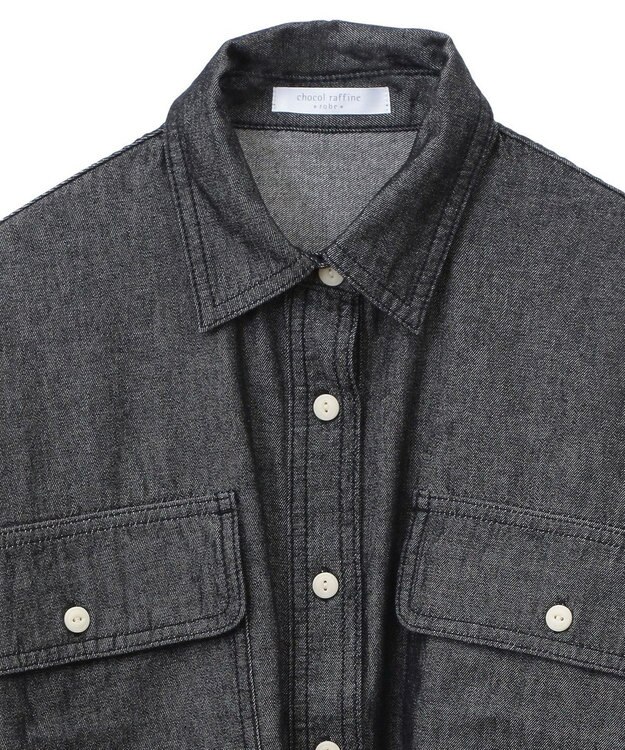 Green Parks デニムＢＩＧシャツ Black