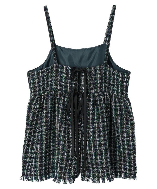 Green Parks ・ＥＬＥＮＣＡＲＥ　ＤＵＥ　ツイードバックリボンキャミ Green