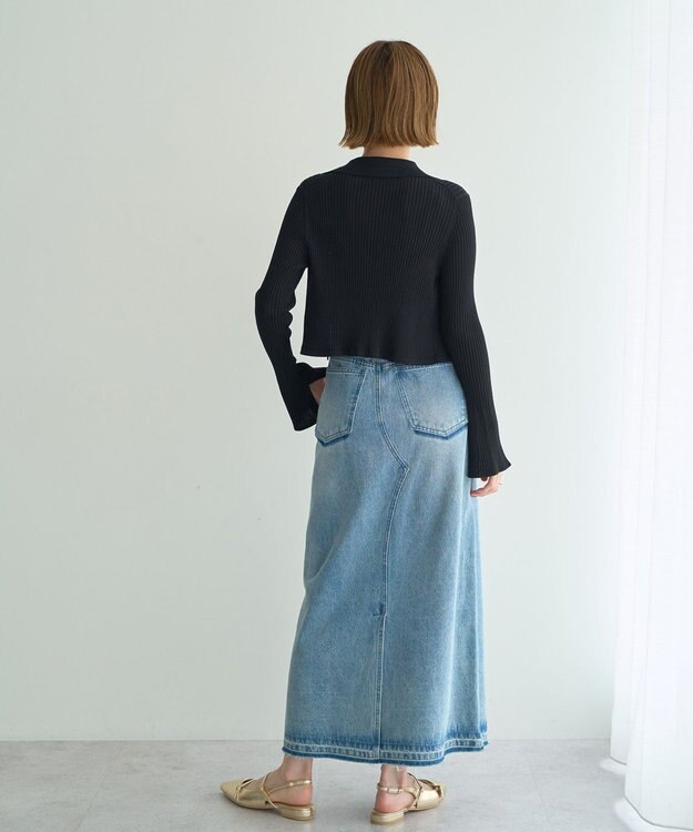 YECCA VECCA 【2点SET】キャミセット襟付きZIPカーディガン Black