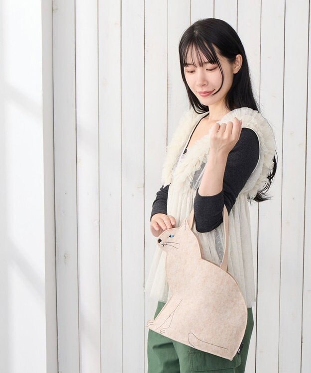 ROOTOTE 3621【ネコトート】EU.デリ.オスワリネコ-B 01：シロ