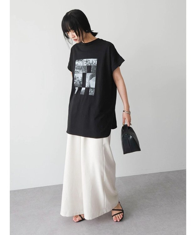 Green Parks ・ＥＬＥＮＣＡＲＥ　ＤＵＥ　リネンライクワイドパンツ Ivory