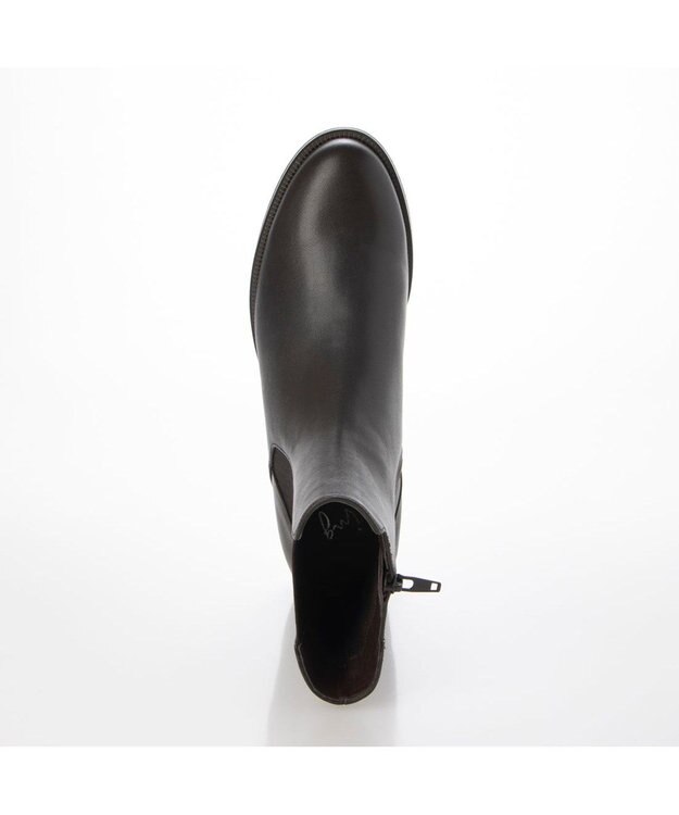 ing <ing>【撥水革】サイドゴアショートブーツ ダークブラウン