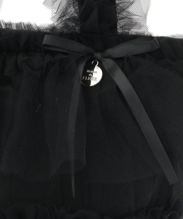 Maison de FLEUR チュールフリル2Wayトートバッグ Black