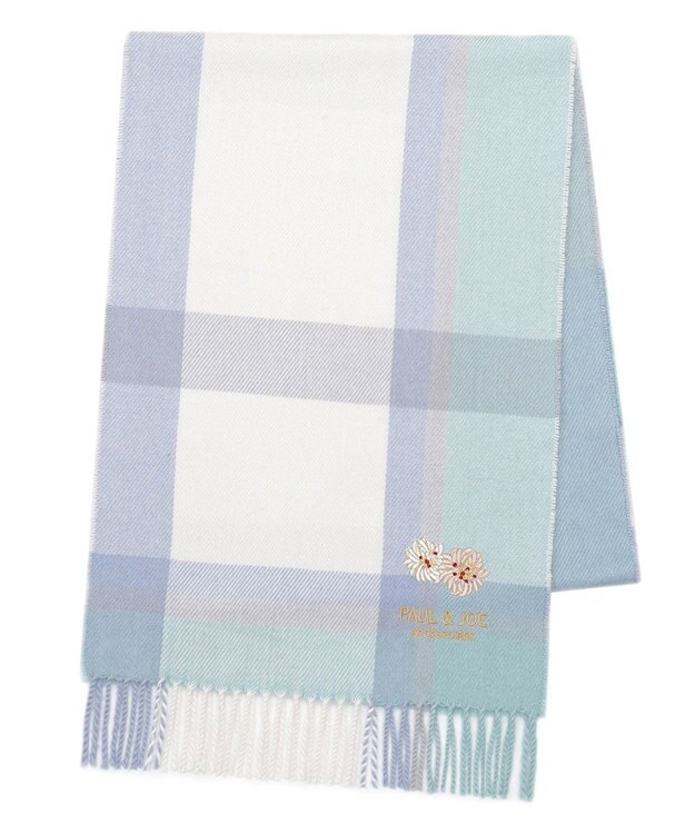 MOONBAT 【FUDGE11月号掲載】PAUL & JOE ACCESSOIRES クリザンテーム刺繍ムースタッチマフラー（パッケージ入り） ミントグリーン