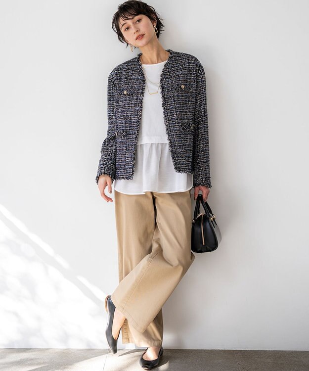 23区 【先行予約】ナチュラルコットンベア シアードッキング カットソー ホワイト系