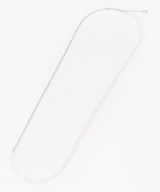 ICB 3WAYパールチェーンネックレス シルバー系