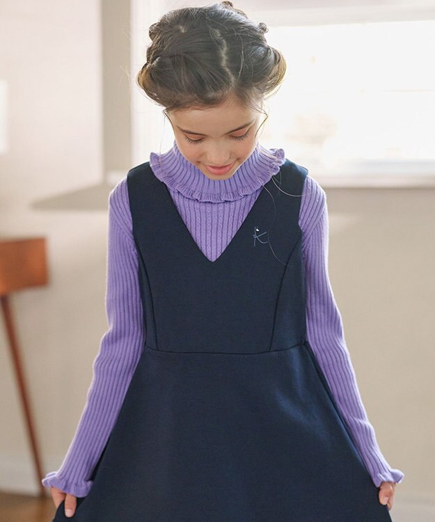 組曲 KIDS 【110-140cm】リブ ニット ラベンダー系