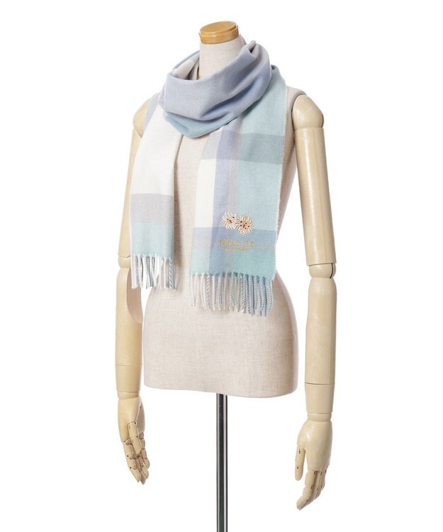 MOONBAT 【FUDGE11月号掲載】PAUL & JOE ACCESSOIRES クリザンテーム刺繍ムースタッチマフラー（パッケージ入り） ミントグリーン