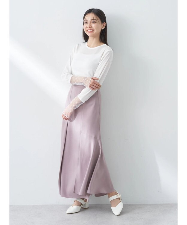 earth music&ecology チュールビジュープルオーバー Ivory