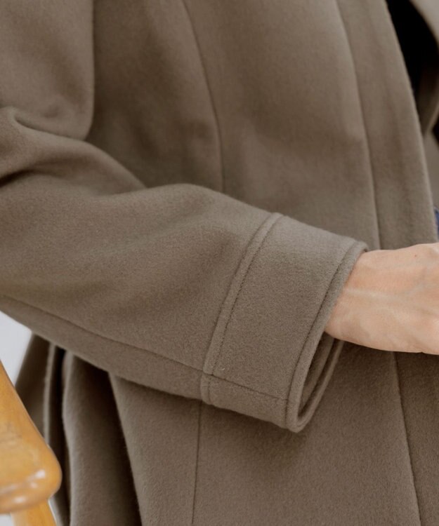 Tiaclasse 【ウール90％】ステンカラープリンセスウールコート モカ