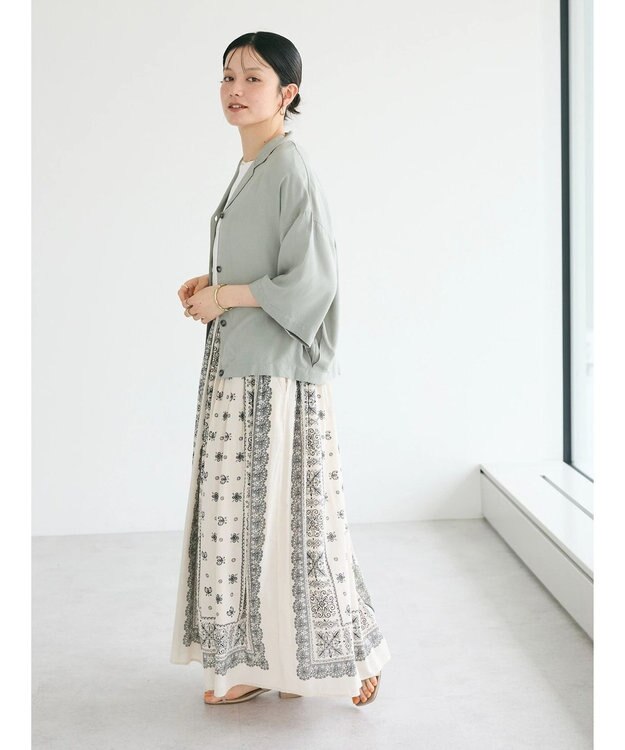 CRAFT STANDARD BOUTIQUE レーヨンワイドシャツ Sax