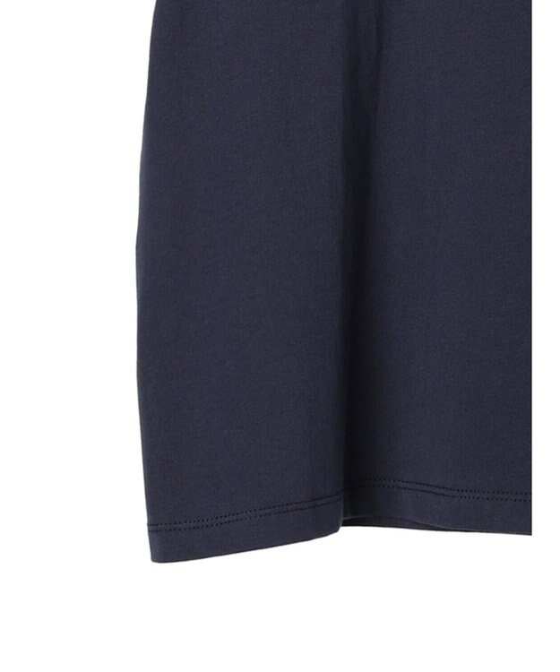 earth music&ecology ロゴソリッドミニマルＴシャツ Navy