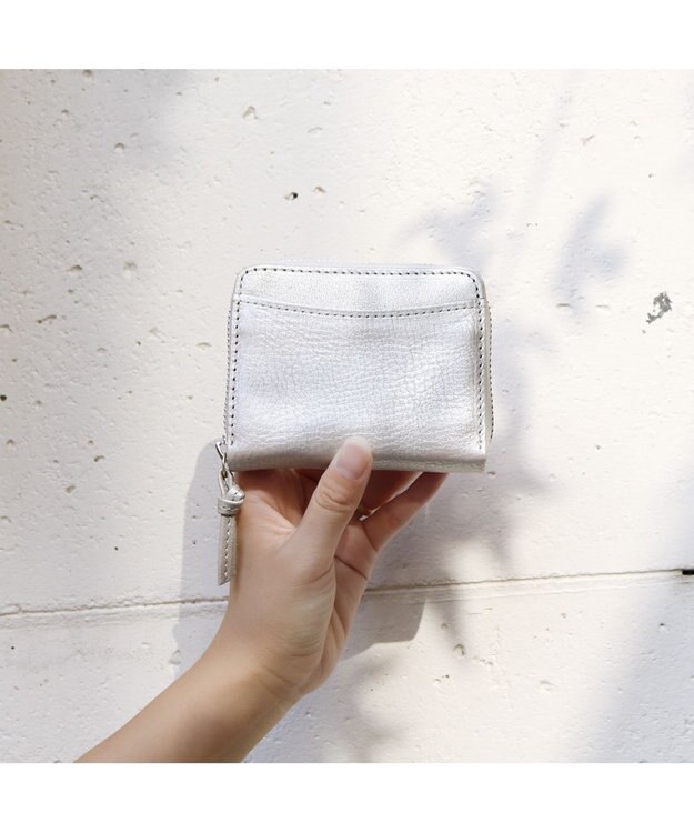 UNBILLION ペルケ perche / イタリアンレザー・ジャバラカードウォレット シルバー