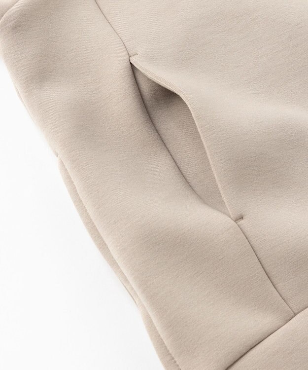 UNFILO L 【洗える】ダブルフェイス サイドZIPフーディ グレージュ