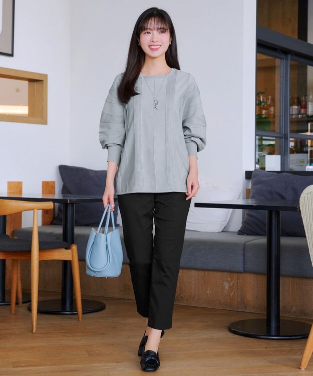 Tiaclasse ラメリブドルマントップス サックスグレー