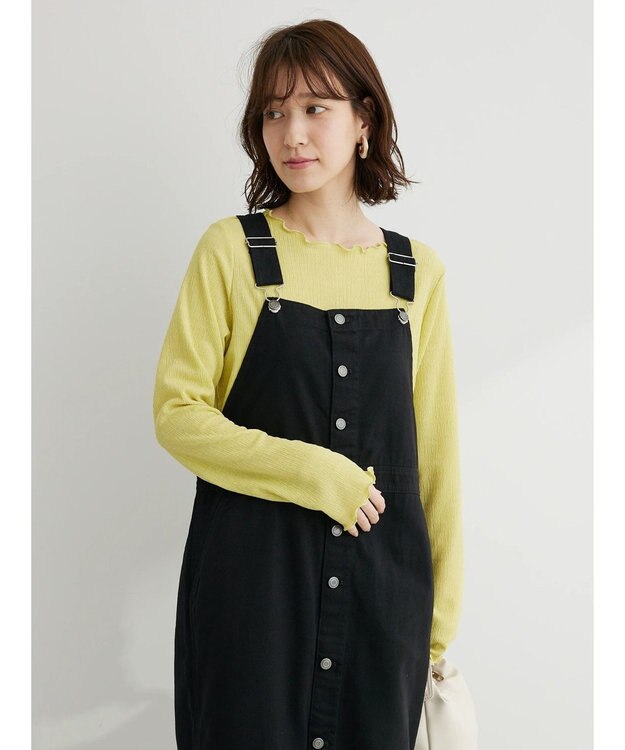 Green Parks ボートネックシャーリングカットプルオーバー Yellow