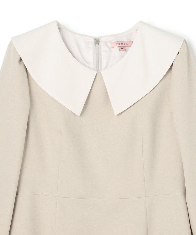 TOCCA 【八木アリサさん着用】【00サイズあり・消臭】FLYING SAUCER 七分丈ドレス ベージュ系