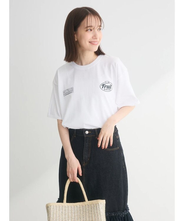 Green Parks ■　ＦＲＵＩＴ　ＯＦ　ＴＨＥ　ＬＯＯＭ　２ロゴｐｔＴＥＥ Off White