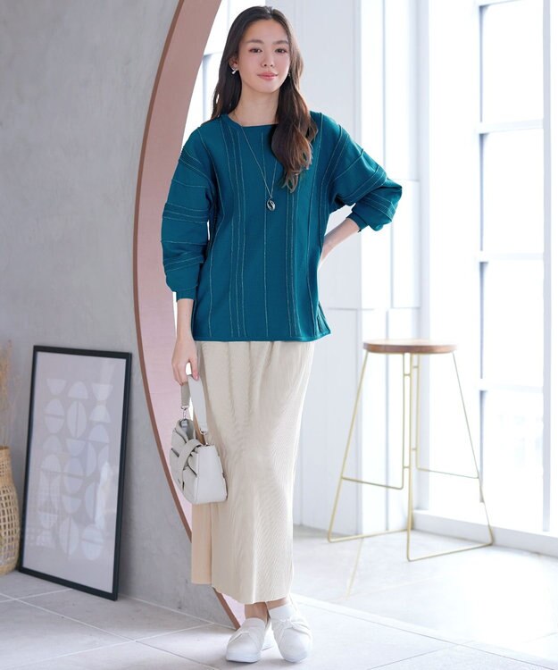 Tiaclasse ラメリブドルマントップス ターコイズ