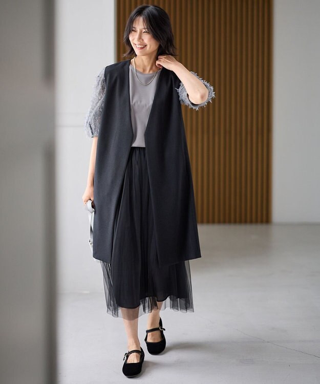 ANY ロングジレ ブラック