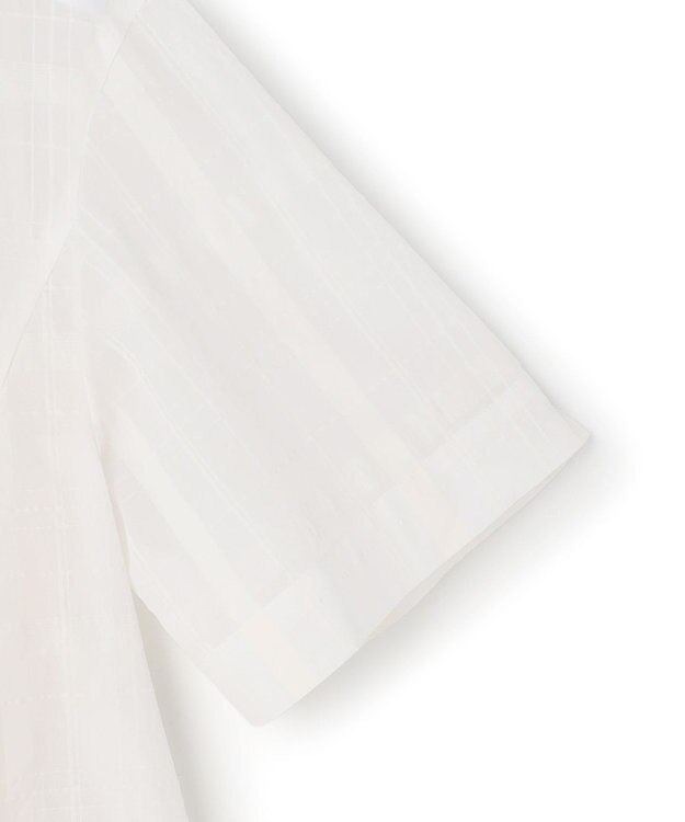 23区 【先行予約】シアーチェックレイヤード フレア Tブラウス ホワイト系