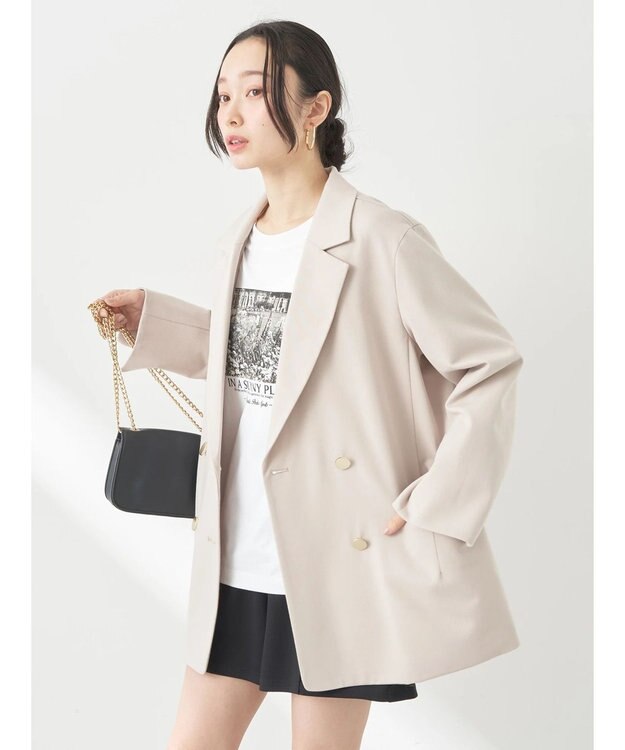 earth music&ecology ダブルテーラードジャケット Beige