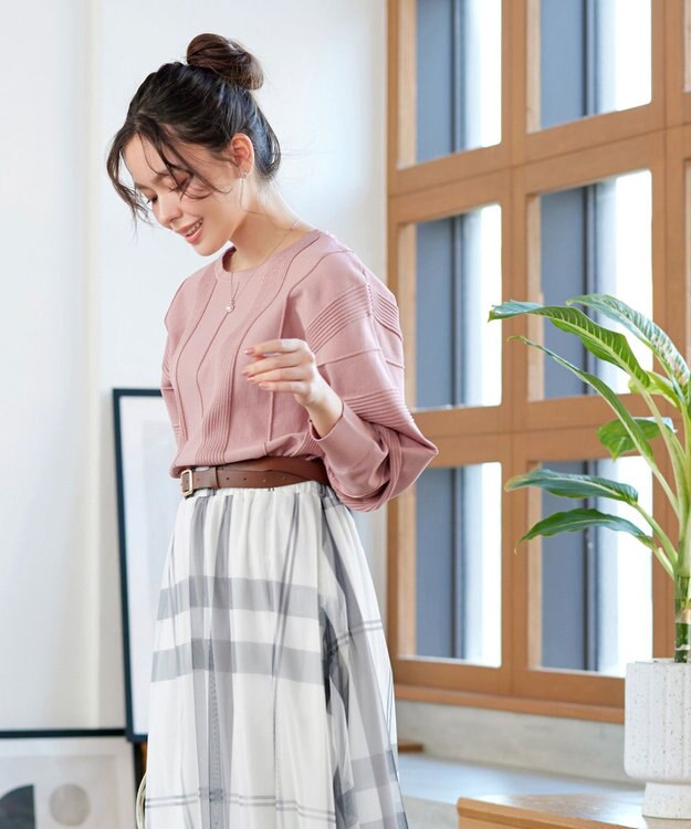 Tiaclasse ラメリブドルマントップス ピンク