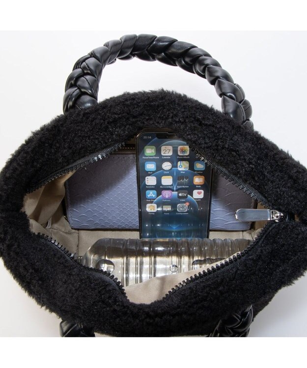 UNBILLION カシュカシュ cachecache / ブレイドハンドルボアミニトート ブラック