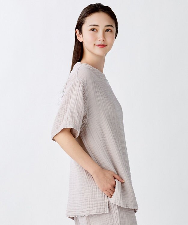 UCHINO クレープガーゼシンプルルームウェア ユニセックス ベージュ